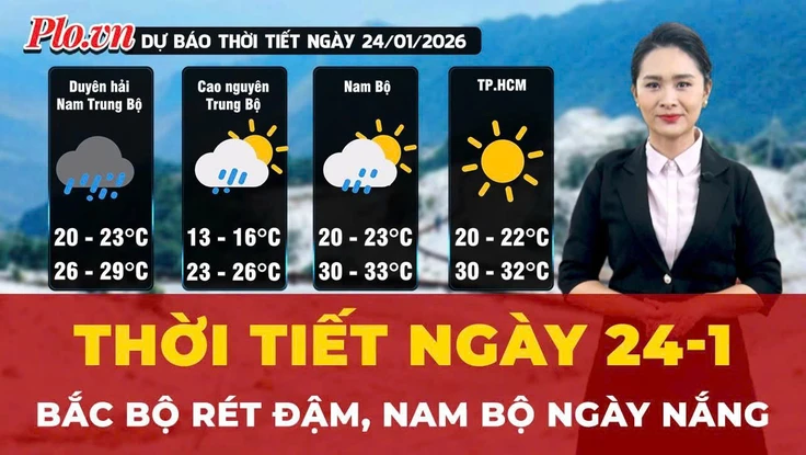 Thời tiết ngày 24-1: Bắc Bộ rét đậm, Nam Bộ ngày nắng