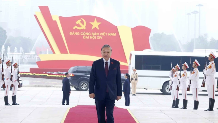 Tổng Bí thư Tô Lâm cùng các đại biểu đến dự Phiên họp trù bị Đại hội XIV của Đảng