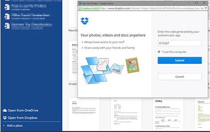 Microsoft Office Online được tích hợp với Dropbox