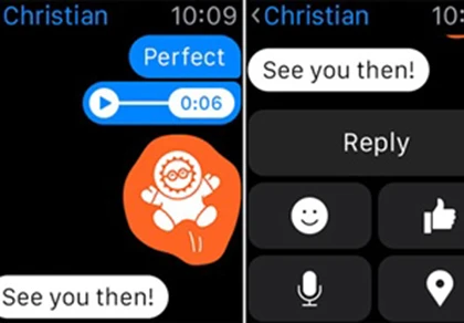 Đã có thể chat Facebook Messenger trên Apple Watch