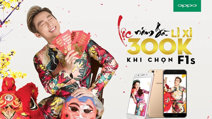 Mua smartphone F1s, được lì xì 300.000 đồng