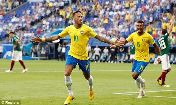 Neymar rực sáng, Brazil khiến Mexico 'ôm hận' 7 lần liên tiếp