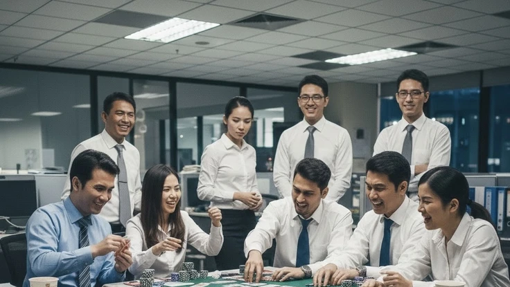 Khai xuân công sở: Chúc Tết thì vui, đánh bài thì rủi