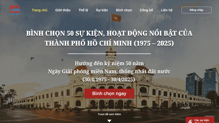TP.HCM mời người dân bình chọn 50 sự kiện nổi bật dịp 50 năm Ngày Giải phóng miền Nam, thống nhất đất nước