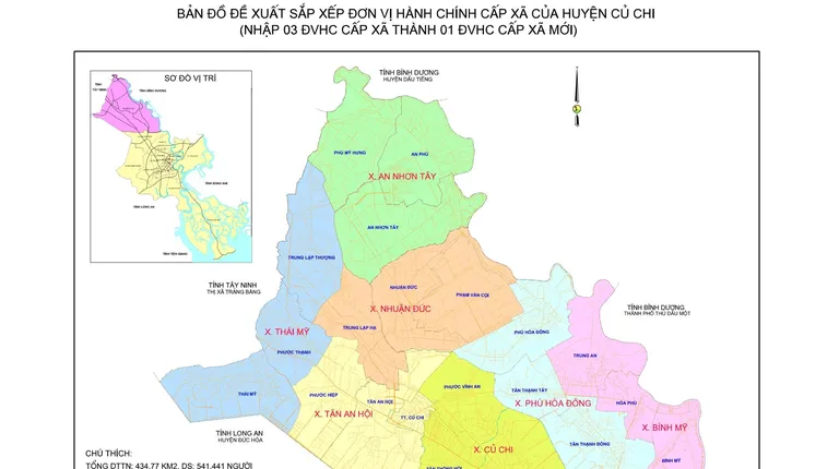 Huyện Củ Chi dự kiến có 7 xã mới, 1 xã giữ lại tên Củ Chi 