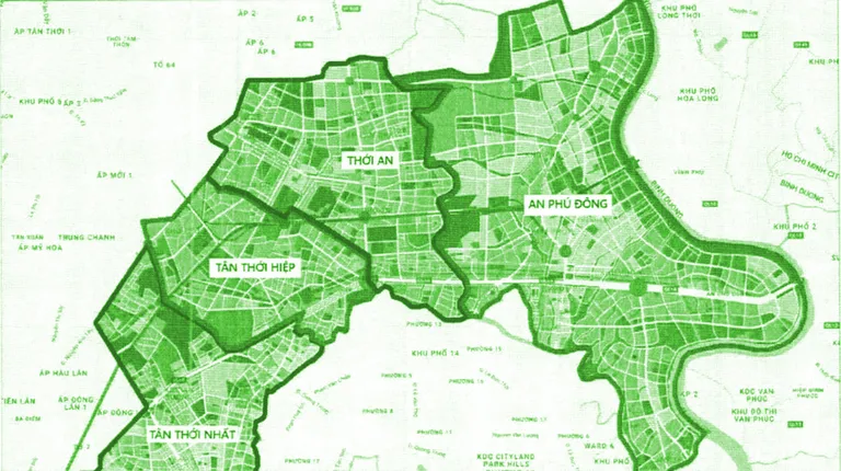 Quận 12 đề xuất có 4 phường mới là Tân Thới Nhất, Tân Thới Hiệp, Thới An, An Phú Đông