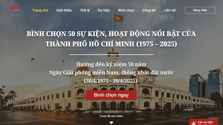 TP.HCM mời người dân bình chọn 50 sự kiện nổi bật dịp 50 năm Ngày Giải phóng miền Nam, thống nhất đất nước