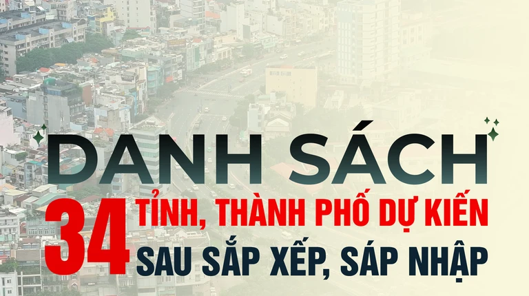 Infographic: Dự kiến tên gọi, trung tâm hành chính của 34 tỉnh thành sau sáp nhập