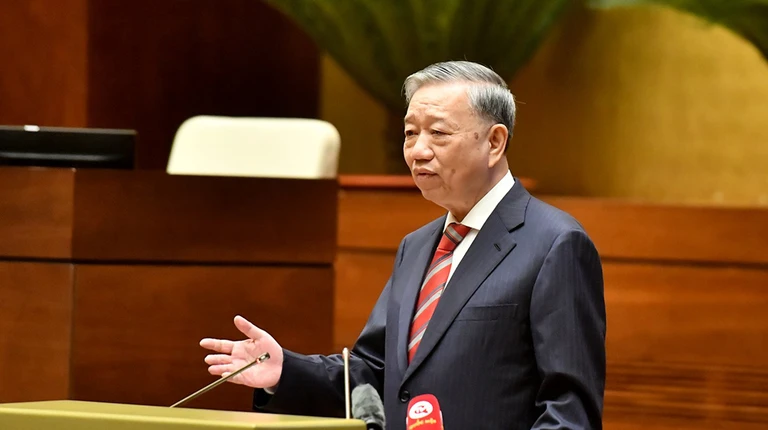 Tổng Bí thư Tô Lâm phát biểu chỉ đạo tại hội nghị.