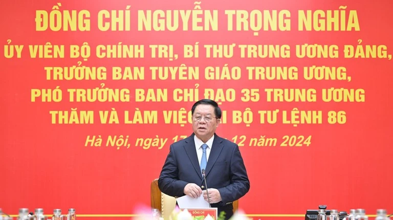 Đoàn công tác Ban Chỉ đạo 35 Trung ương thăm, làm việc với Bộ Tư lệnh 86