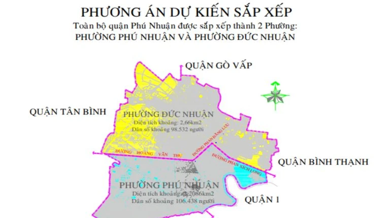 Quận Phú Nhuận đề xuất còn 2 phường là Phú Nhuận và Đức Nhuận