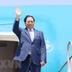Thủ tướng Phạm Minh Chính đến São Paulo bắt đầu chuyến thăm chính thức Brazil. (Ảnh: Dương Giang/TTXVN)