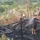 Hai ngôi nhà của người dân xã Trà Cang bị cháy rụi. Ảnh: CTV