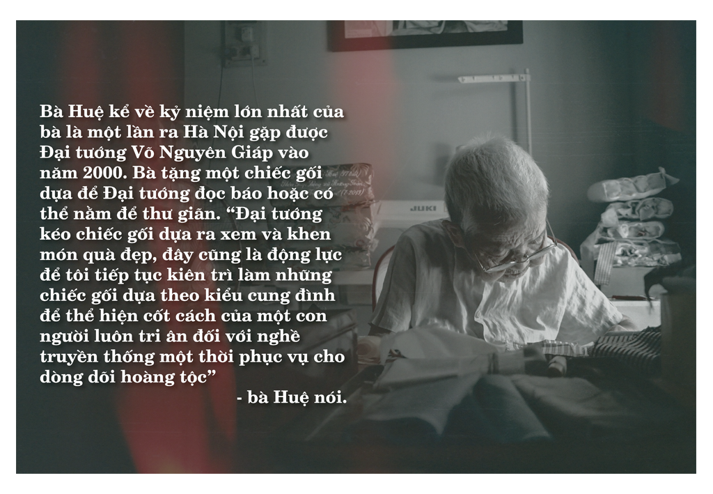 Cụ bà gần 100 năm lưu giữ nghề may gối cung đình Huế - Ảnh 10