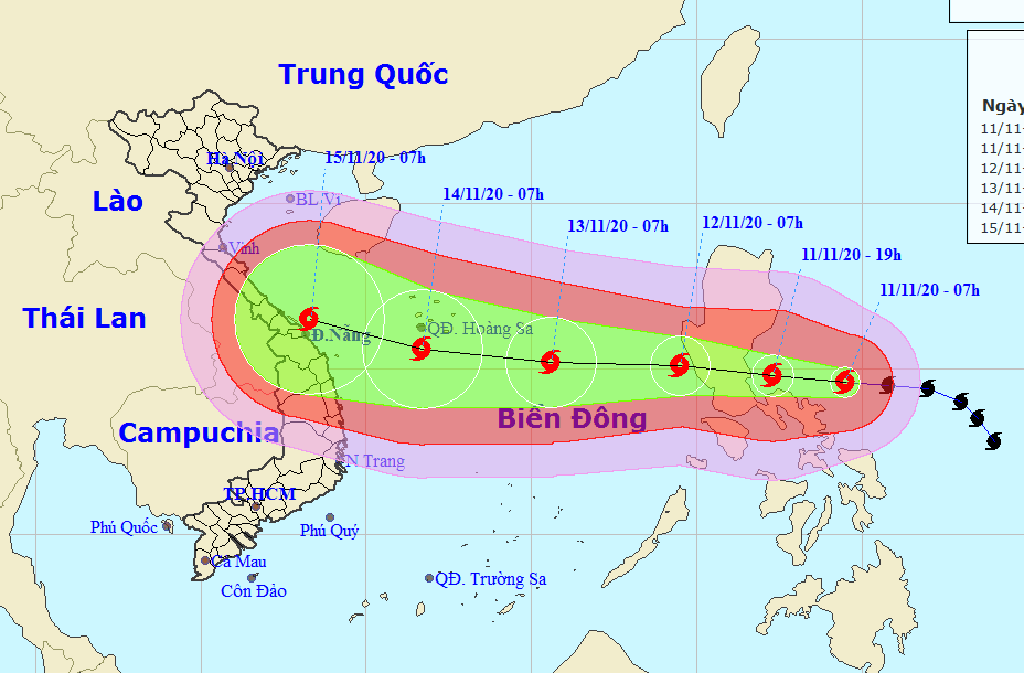 Bão Vamco giật cấp 15 đang đi nhanh vào Biển Đông ảnh 2 Bão Vamco giật cấp 15 và có khả năng mạnh thêm