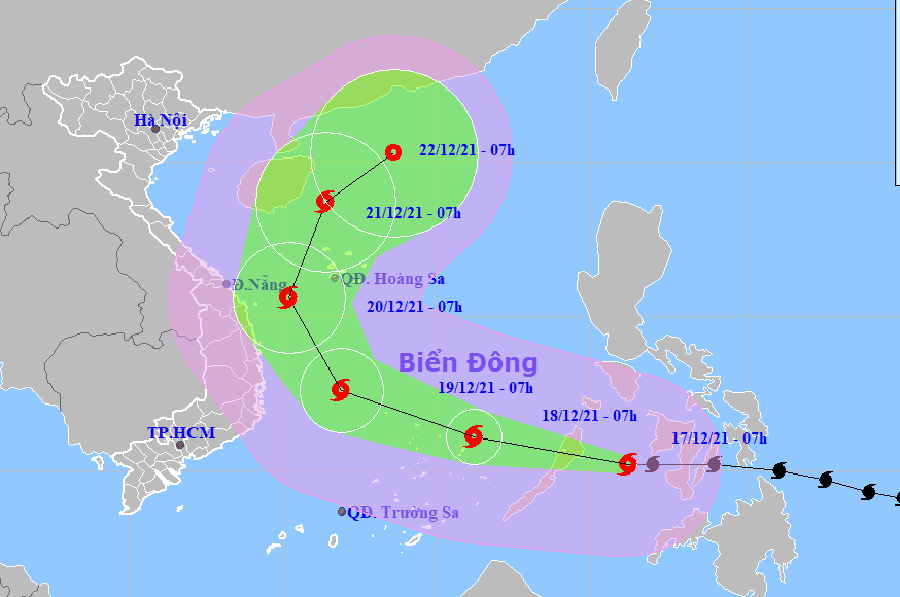 Bão RAI vào Biển Đông, Phó Thủ tướng chủ trì họp ứng phó ảnh 3 Chiều tối nay siêu bão RAI vào Biển Đông, giật cấp 17