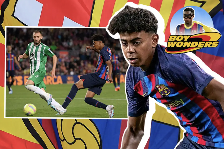 Lamine Yamal có tiềm năng cực lớn, anh là cầu thủ trẻ tuổi nhất chơi cho đội 1 Barca trong thế kỷ này. ẢNH: SUN SPORTS ảnh 2 Lamine-Yamal.png