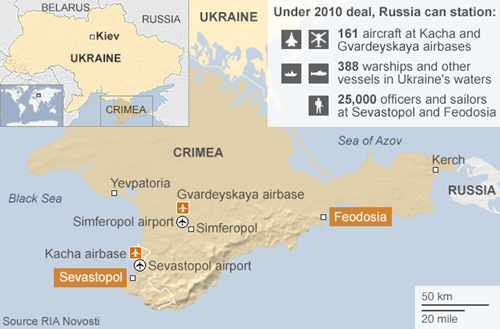 Khu vực Nga đóng quân theo thỏa thuận năm 2010. Đồ họa: BBC.