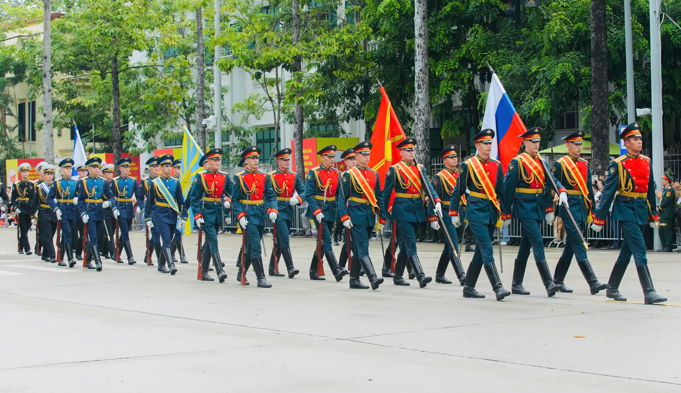 Quân nhân Nga, Trung Quốc, Lào, Campuchia tham gia tổng duyệt diễu binh, diễu hành Quốc khánh 2-9