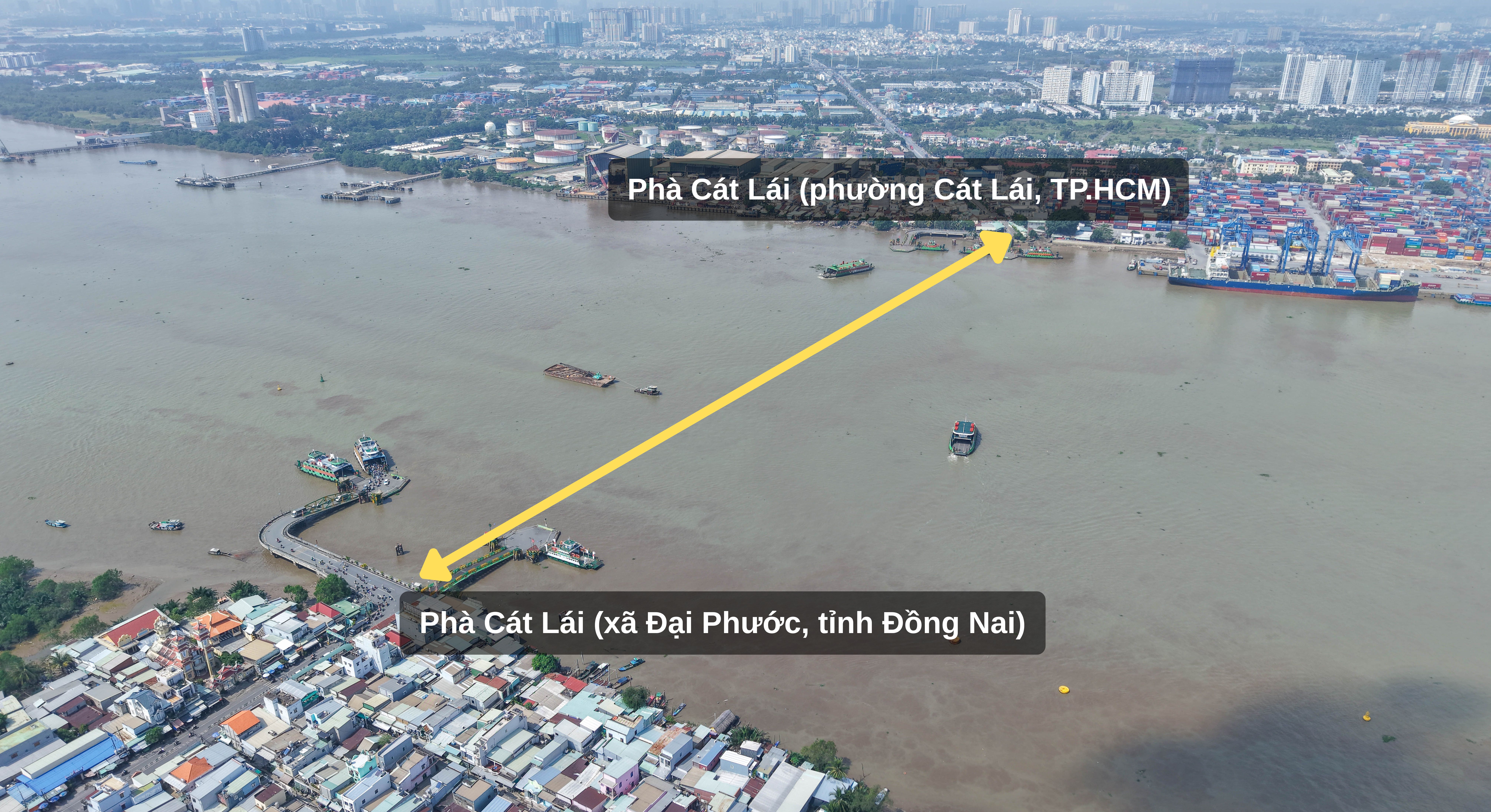 Hiện trạng khu vực sẽ xây dựng cầu Cát Lái kết nối TP.HCM và Đồng Nai