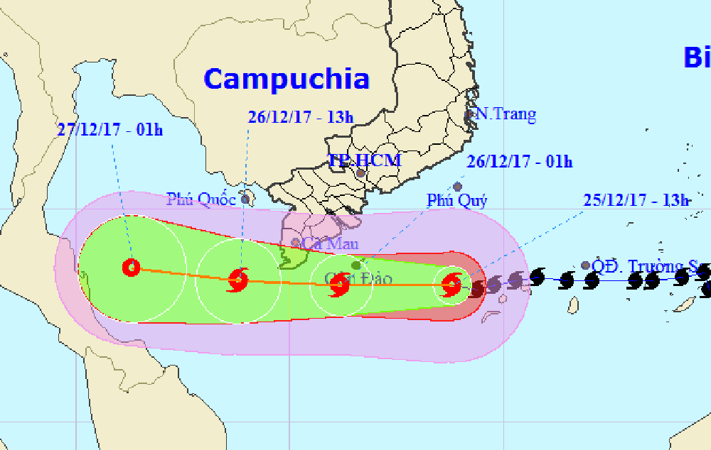 Bão 16 giảm cấp, giật cấp 9 đến 11 trên đất liền
