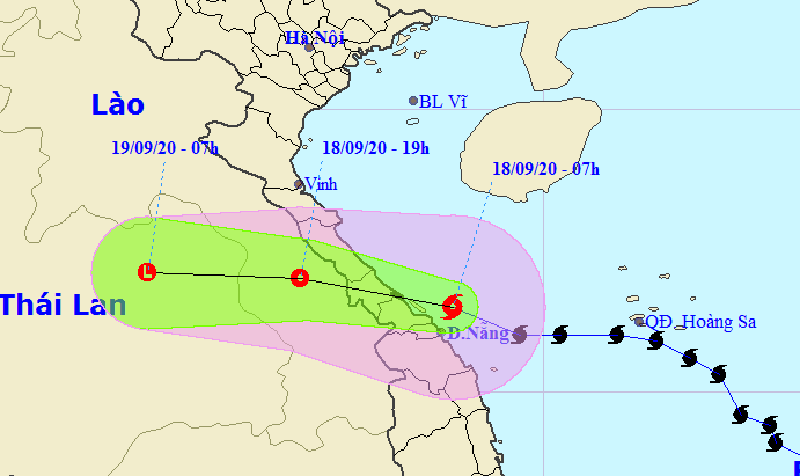 Bão số 5 suy yếu thành áp thấp nhiệt đới trên đất liền