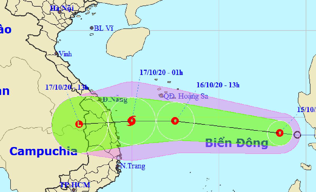 Áp thấp nhiệt đới sẽ thành bão hướng vào Đà Nẵng - Phú Yên