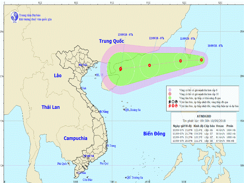 Xuất hiện áp thấp nhiệt đới và bão mạnh trên biển