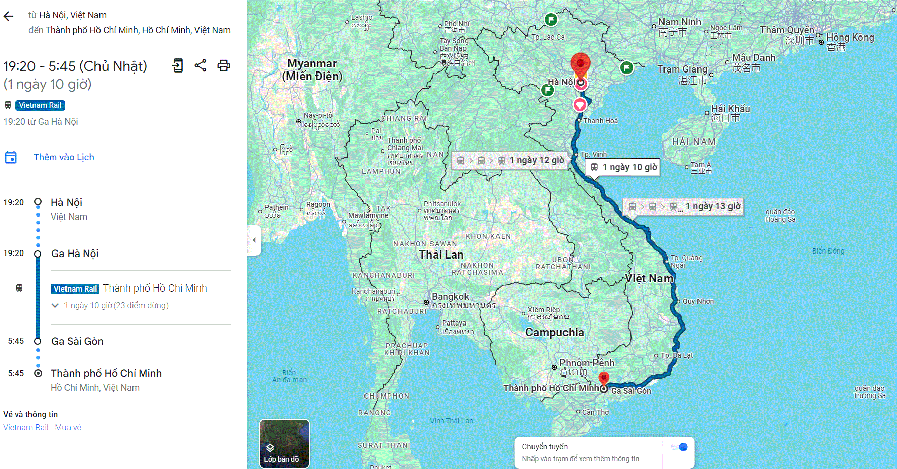 Bắt đầu bán vé tàu qua bản đồ trực tuyến, không cần thông qua đại lý