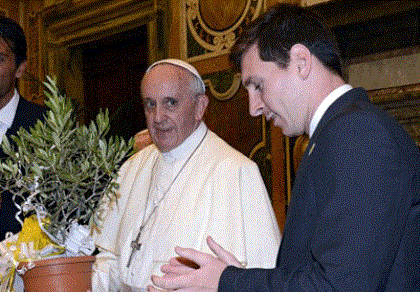 Đức Giáo hoàng công nhận Messi giỏi hơn Pele và Maradona