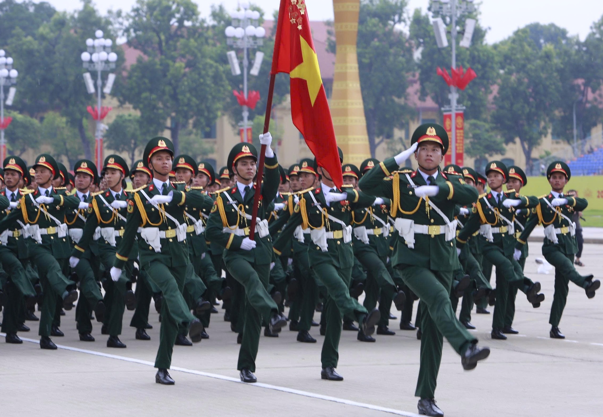 Các Khối luyện tập trước Tổng hợp luyện lần 1 ở Quảng trường Ba Đình