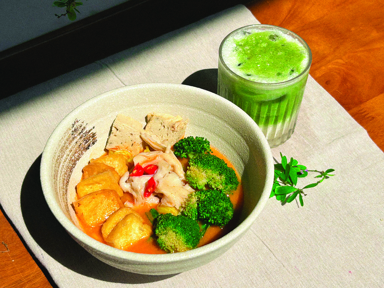 Ăn chay cùng với lá hoa