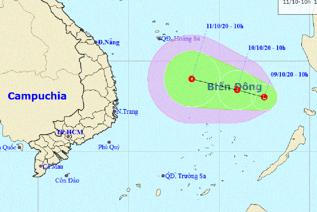 Áp thấp trên Biển Đông đang di chuyển hướng về Vịnh Bắc bộ ảnh 2 Đang mưa to ở miền Trung, ngoài biển có tiếp cơn áp thấp
