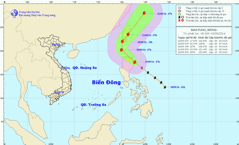Bão xuất hiện gần biển Đông
