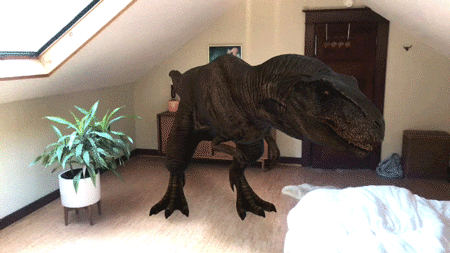 Chơi đùa với khủng long bằng công nghệ thực tế tăng cường (AR)