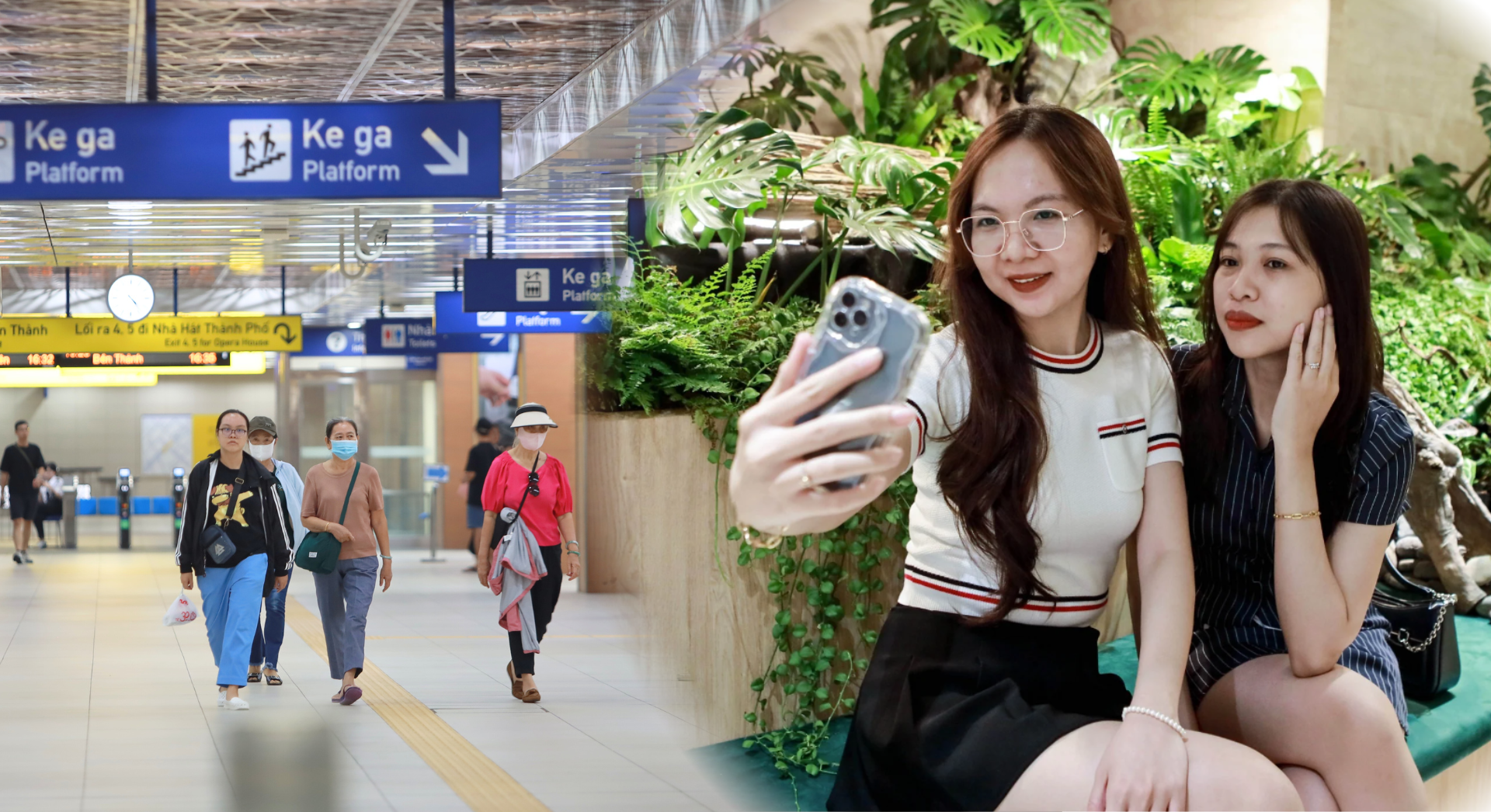 Check-in quán cà phê dưới lòng đất: Trải nghiệm mới tại ga metro Nhà hát Thành phố