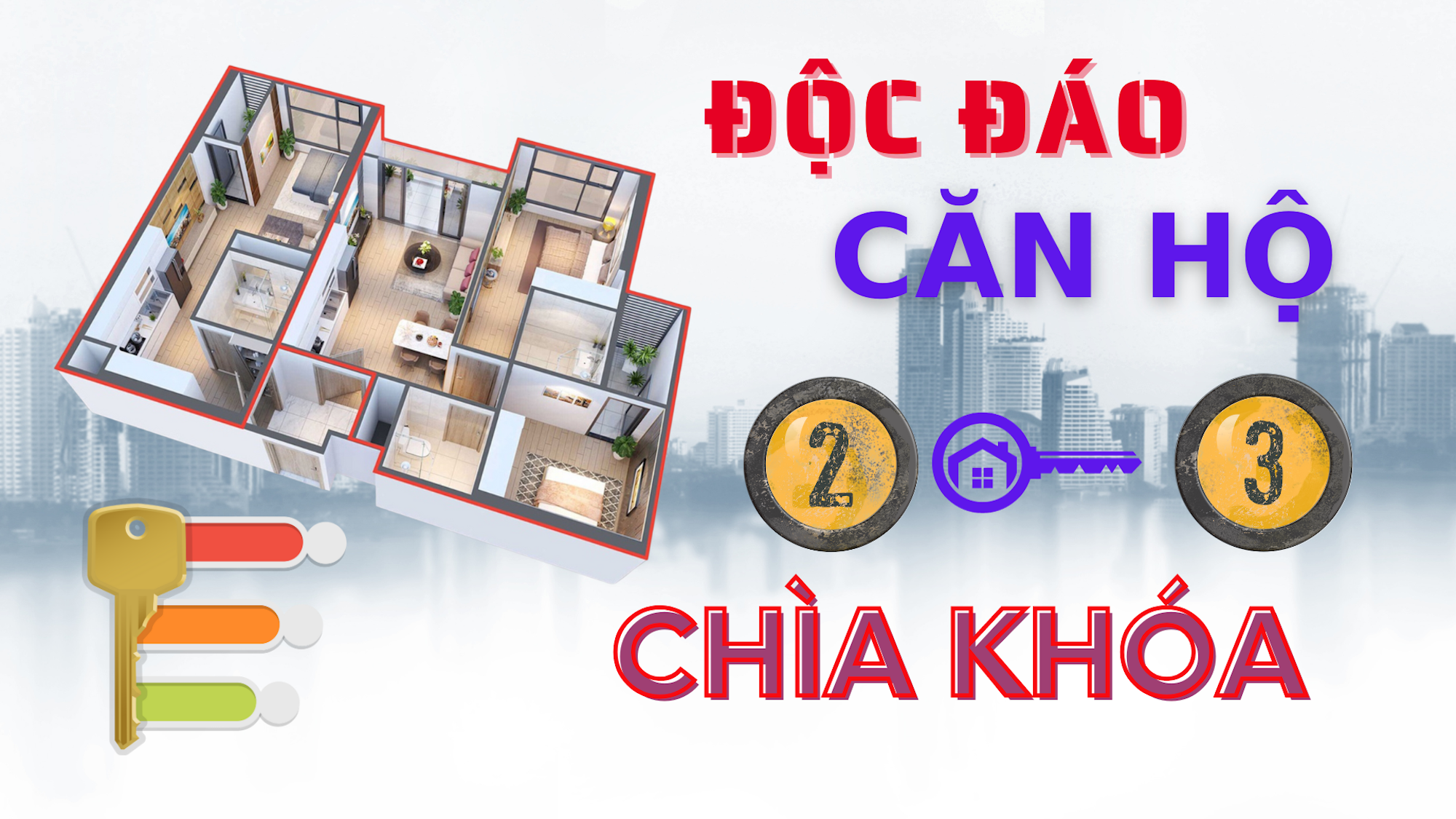 Cận cảnh căn hộ chung cư 2-3 chìa khóa độc đáo