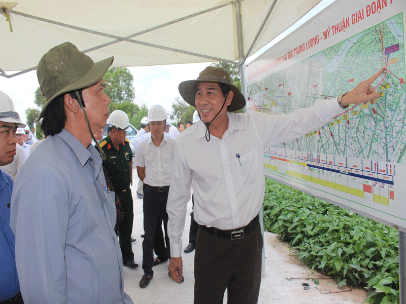 Lãnh đạo tỉnh Tiền Giang khảo sát cao tốc Trung Lương–Mỹ Thuận