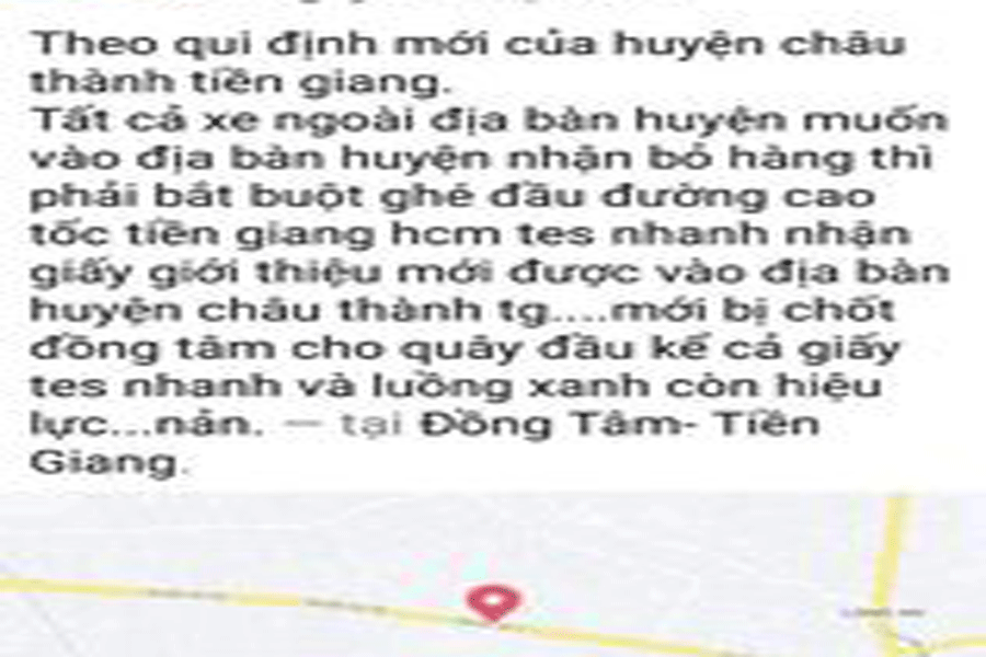 Bắt buộc tài xế test nhanh trước khi vào huyện Châu Thành, Tiền Giang