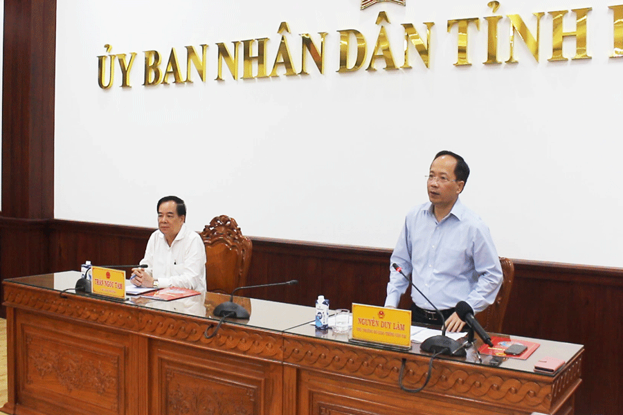 Thứ trưởng Bộ GTVT Nguyễn Duy Lâm phát biểu tại buổi làm việc