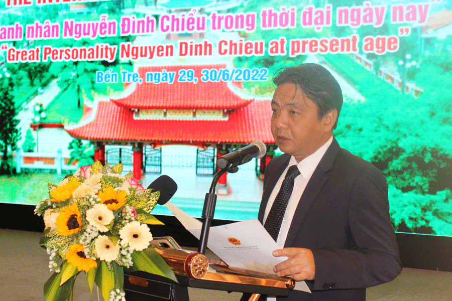 TS Hoàng Đạo Cương - Thứ trưởng Bộ VHTT&amp;DL phát biểu tại hội thảo. Ảnh: NP