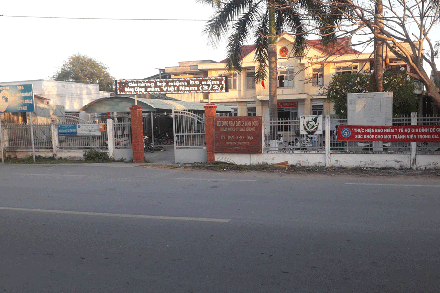 Trụ sở UBND xã Bình Đông, TX.Gò Công nơi xảy ra vụ việc. Ảnh: CTV