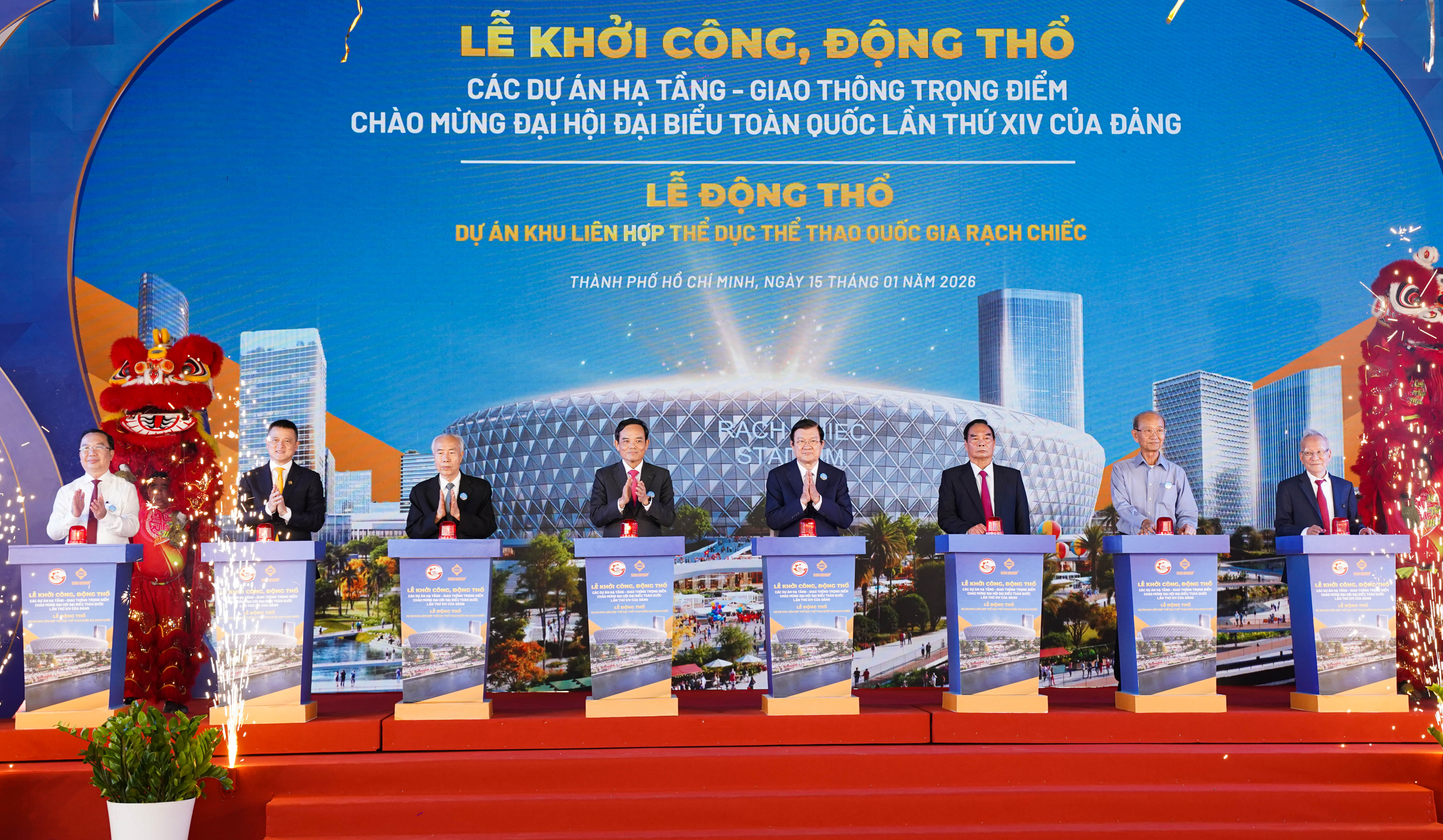 Chùm ảnh: Chính thức động thổ Khu liên hợp Thể dục Thể thao Rạch Chiếc tại TP.HCM