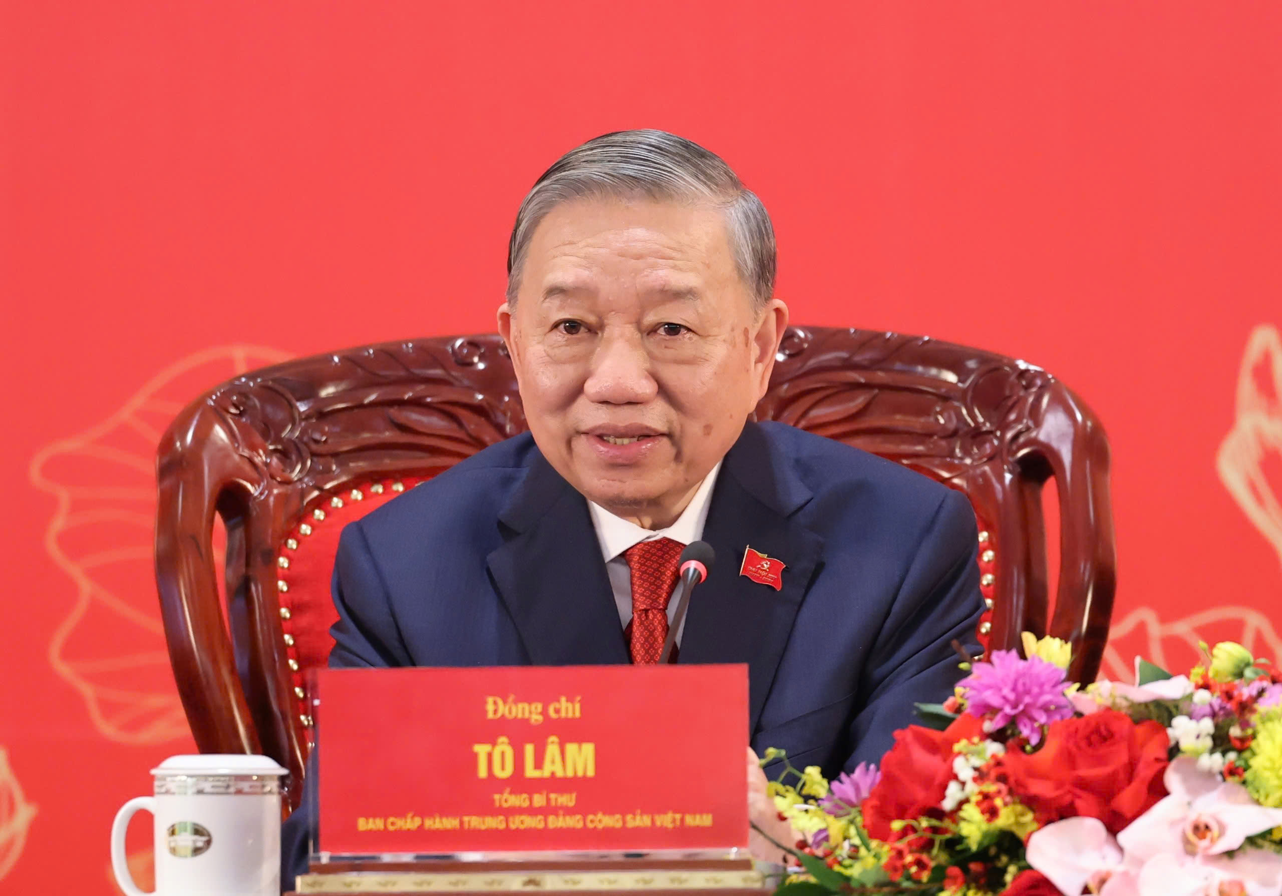 Tổng Bí thư Tô Lâm đang chủ trì họp báo sau Đại hội XIV