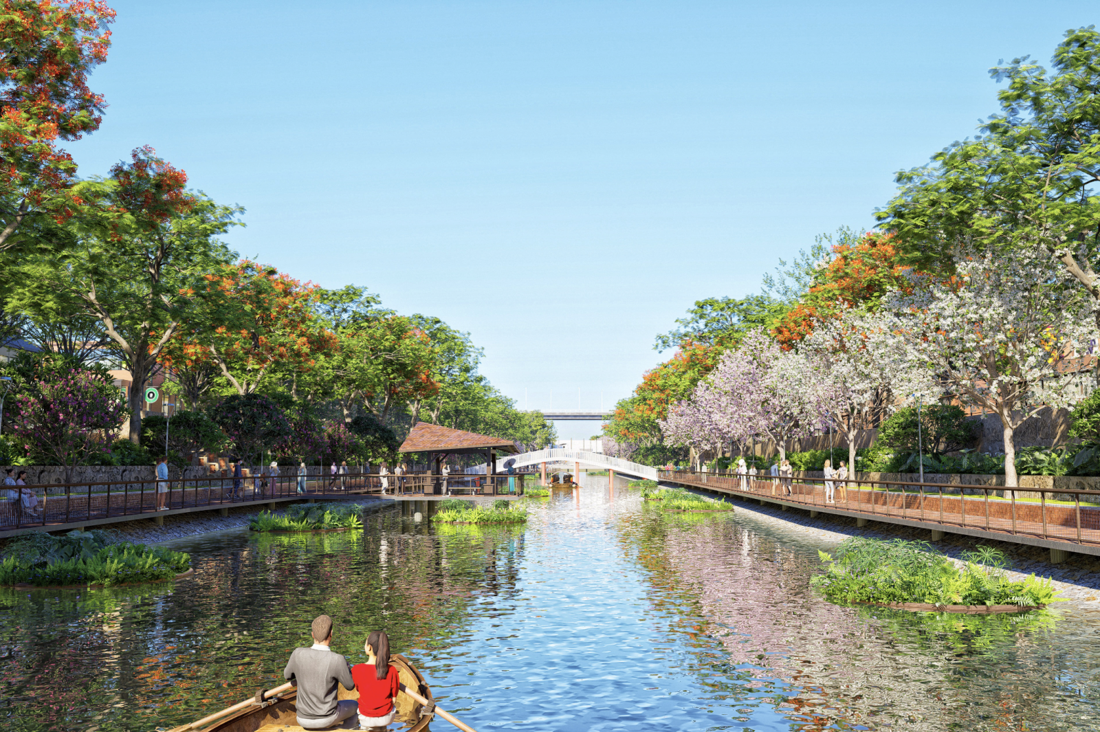 Phối cảnh cải tạo 2 bờ sông Tô Lịch thành công viên, quảng trường đẹp như mơ