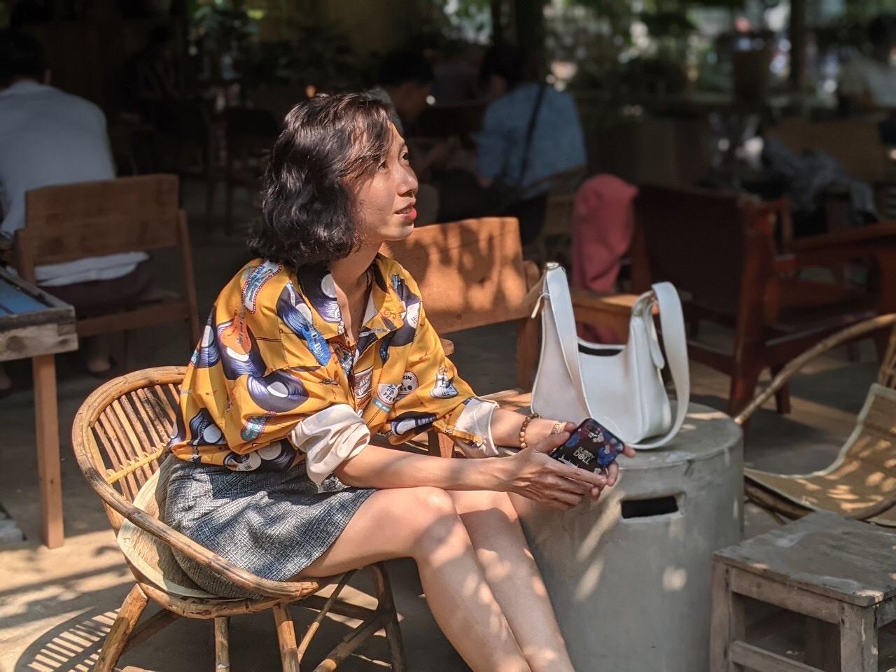 Tác giả trong một buổi dã ngoại. Ảnh: NVCC