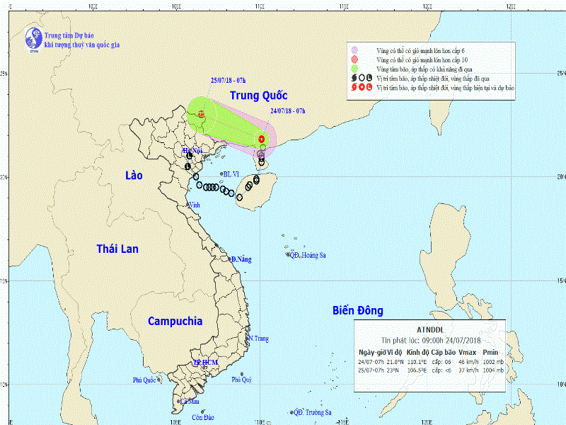 Áp thấp nhiệt đới gây mưa to, gió giật và khả năng có lũ quét