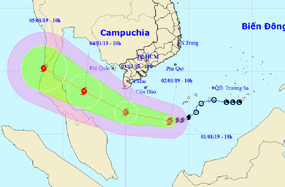 Bão 'trái vụ' sẽ tăng cấp, tiến gần các tỉnh Tây Nam Bộ
