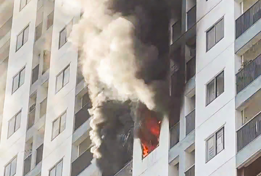 Bên trong căn hộ ở tầng 16 của chung cư PH, nơi xảy ra vụ cháy khiến 2 người tử vong