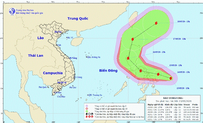 Theo dõi chặt đề phòng bão VONGFONG đi vào Biển Đông